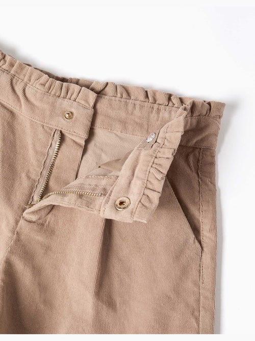 Short en velours côtelé avec plis devant - Kiabi