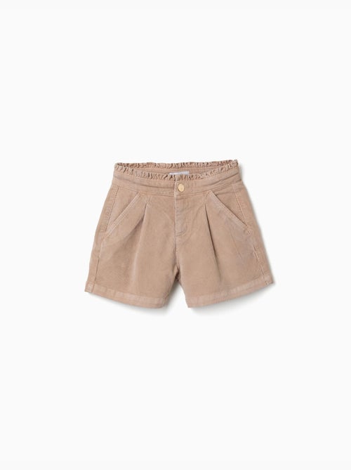 Short en velours côtelé avec taille paperbag à volants - Kiabi