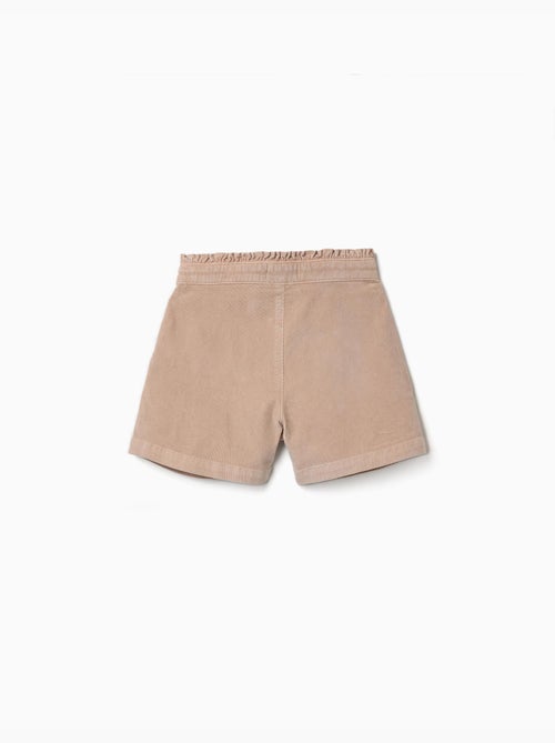 Short en velours côtelé avec taille paperbag à volants - Kiabi