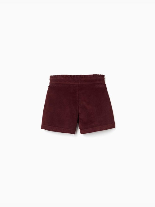 Short en velours côtelé avec taille paperbag à volants - Kiabi