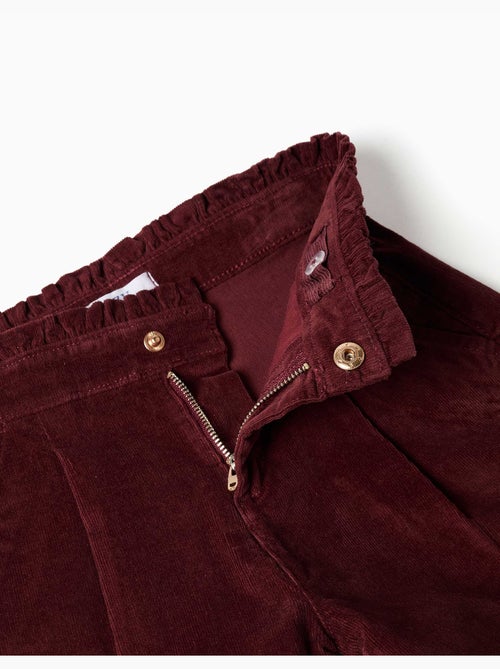 Short en velours côtelé avec taille paperbag à volants - Kiabi