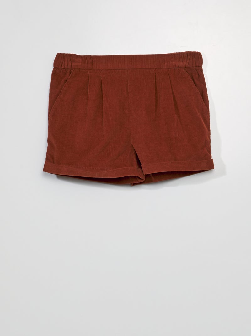 Short en velours côtelé marron - Kiabi