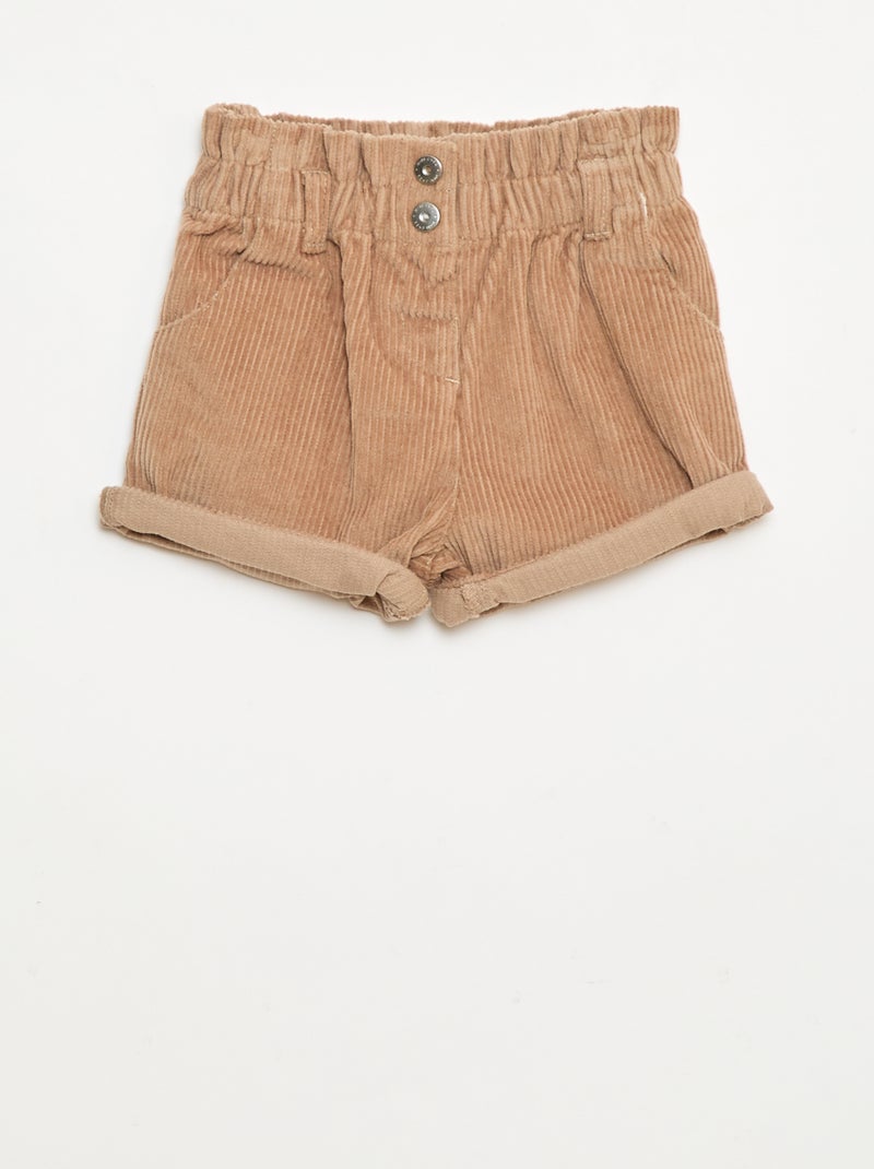 Short en velours Marron - Kiabi