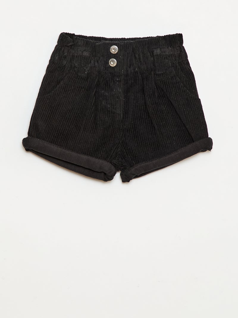 Short en velours Noir - Kiabi