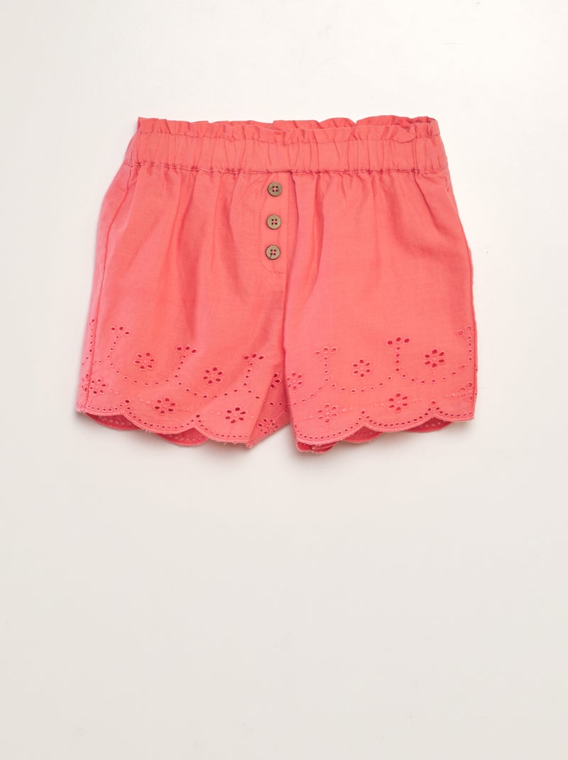 Short en voile coton Rose - Kiabi