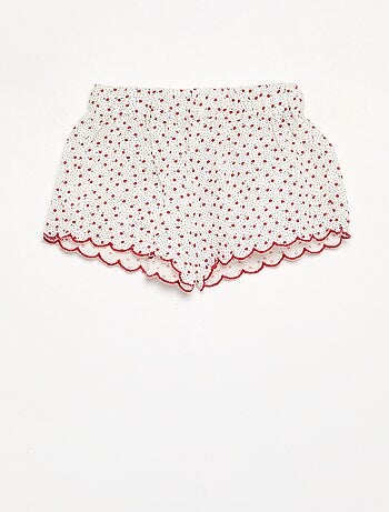Short en voile de coton avec base fantaisie