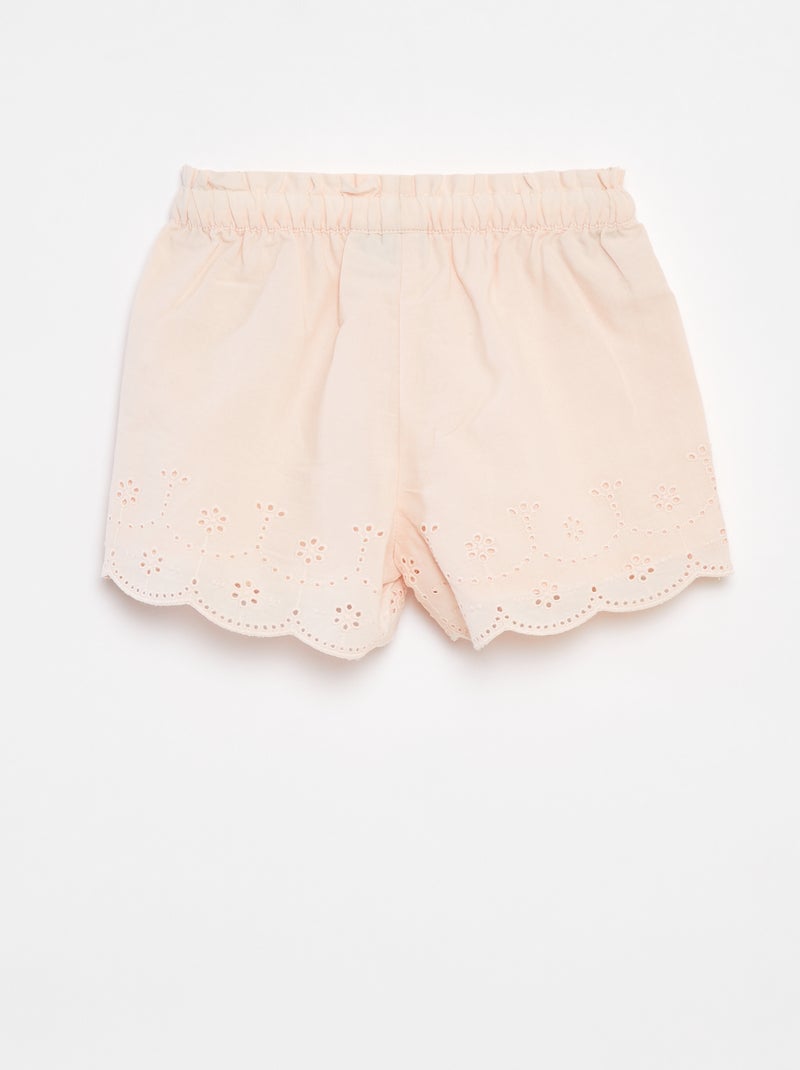 Short en voile de coton avec broderie anglaise 'Disney' Rose - Kiabi