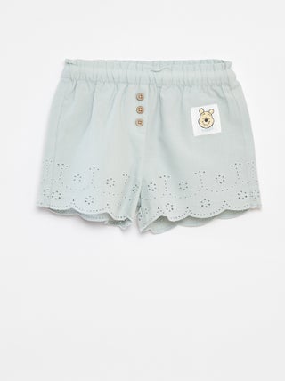 Short en voile de coton avec broderie anglaise 'Disney'