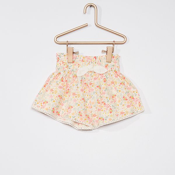 Short En Voile De Coton Bebe Fille Blanc Kiabi 6 40