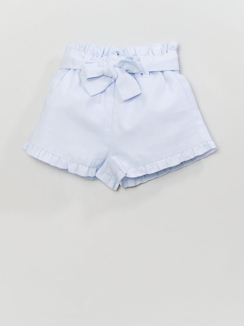 Short en voile de coton Bleu - Kiabi