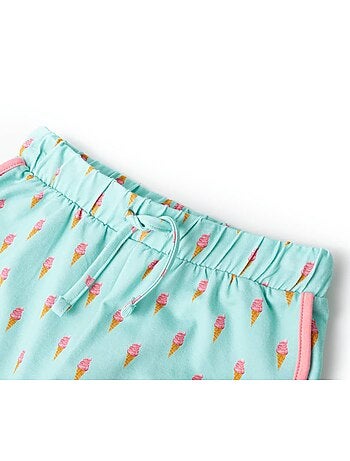 Short enfant coton 94% avec lien à la taille imprimé glace - vidaxl