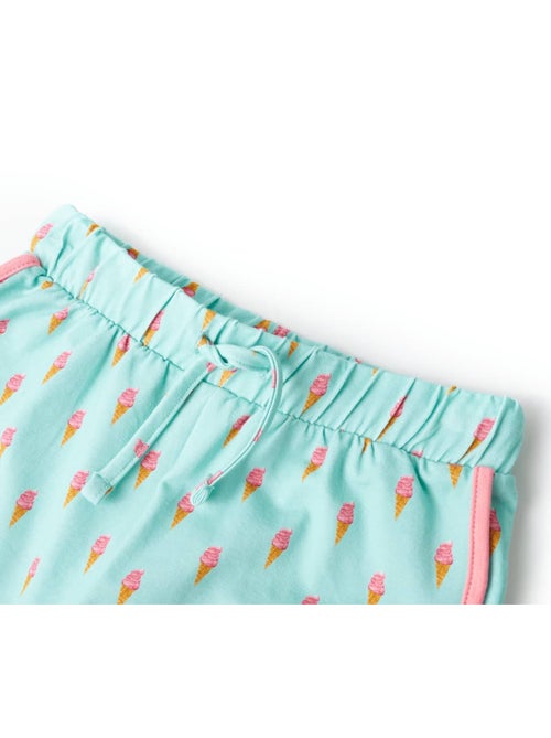 Short enfant coton 94% avec lien à la taille imprimé glace - vidaxl - Kiabi Short enfant coton 94% avec lien à la taille imprimé glace - vidaxl - Kiabi