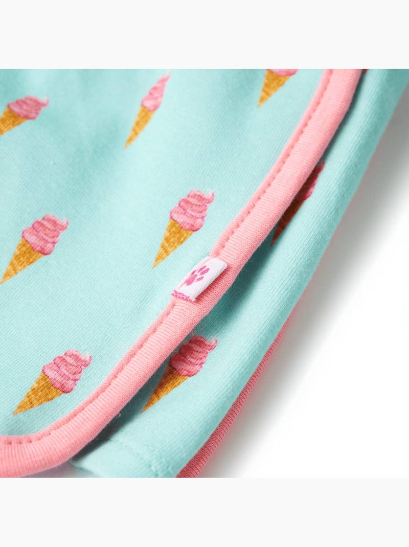 Short enfant coton 94% avec lien à la taille imprimé glace - vidaxl Vert - Kiabi