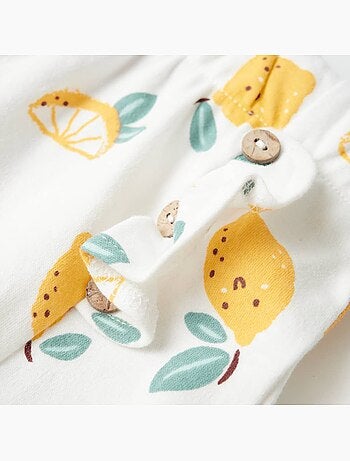 Short enfant en coton imprimé citron taille élastique au quotidien - vidaxl