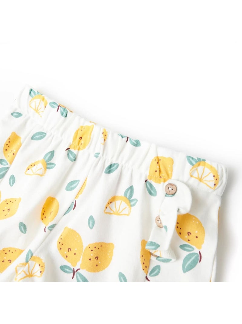 Short enfant en coton imprimé citron taille élastique au quotidien - vidaxl Blanc - Kiabi