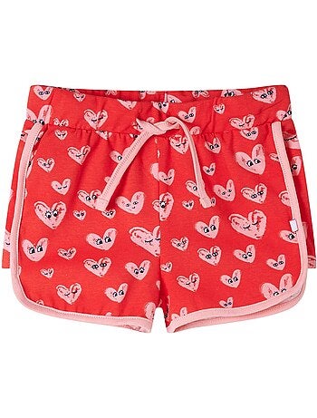 Short enfant en coton stretch 95% coton 5% élasthanne, imprimé cœur - vidaxl