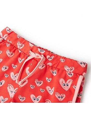 Short enfant en coton stretch 95% coton 5% élasthanne, imprimé cœur - vidaxl