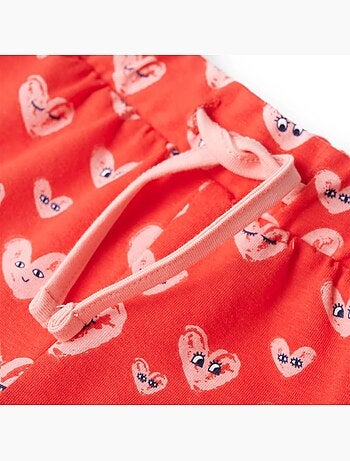 Short enfant en coton stretch 95% coton 5% élasthanne, imprimé cœur - vidaxl