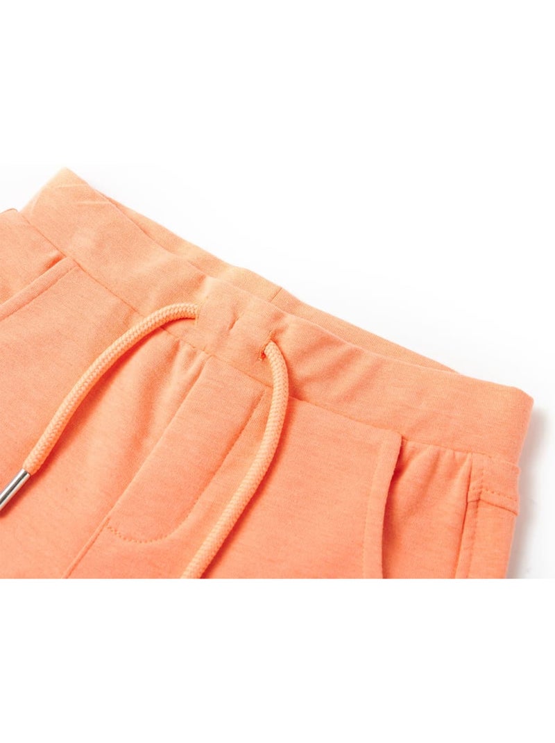 Short enfant en coton stretch à taille réglable cordon - vidaxl Orange - Kiabi