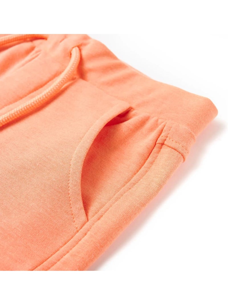Short enfant en coton stretch à taille réglable cordon - vidaxl Orange - Kiabi