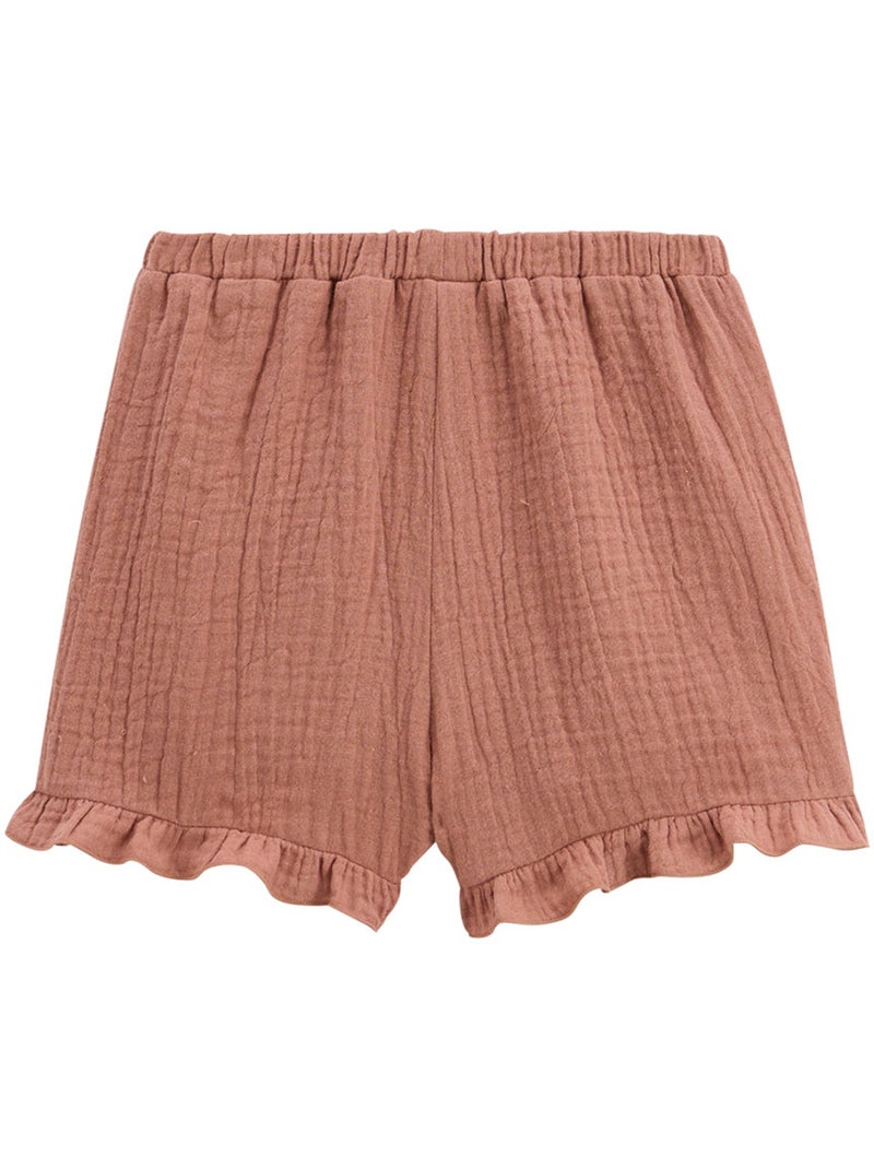 Short enfant en gaze de coton Arizona Terracotta - Kiabi