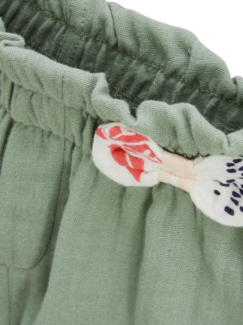 Short enfant en gaze de coton Calipso Kaki - Kiabi