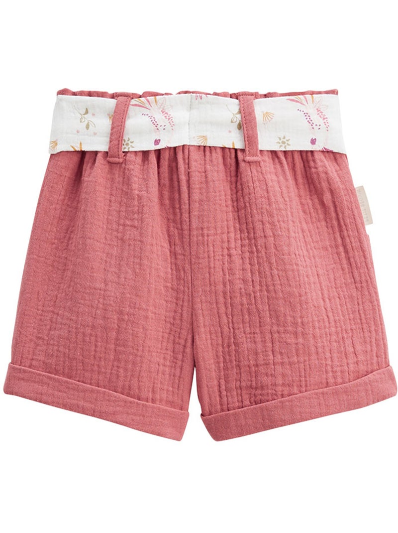 Short enfant en gaze de coton Fiesta Rose - Kiabi
