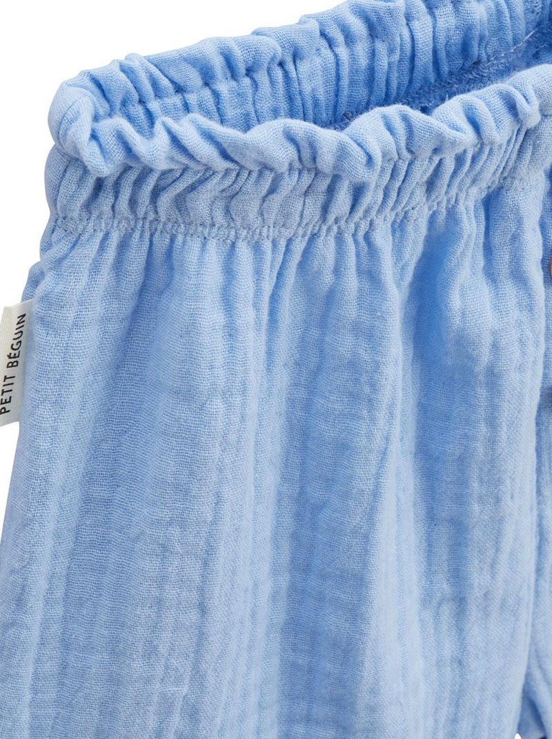 Short enfant en gaze de coton Moorea Bleu - Kiabi