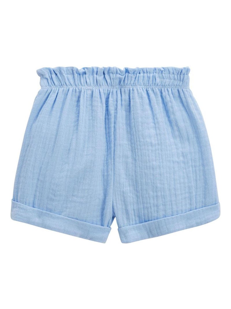 Short enfant en gaze de coton Moorea Bleu - Kiabi