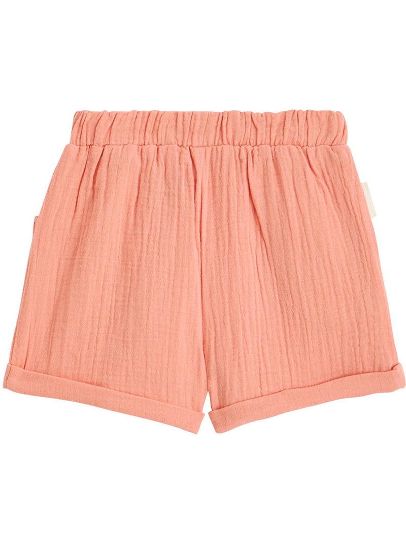 Short enfant en gaze de coton Santa Giulia Orange - Kiabi