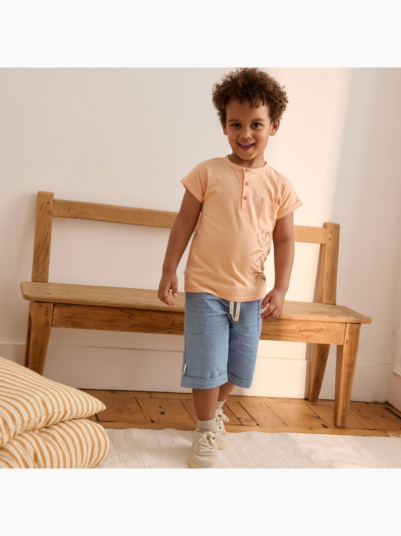 Short enfant en toile de coton Kanha Bleu - Kiabi