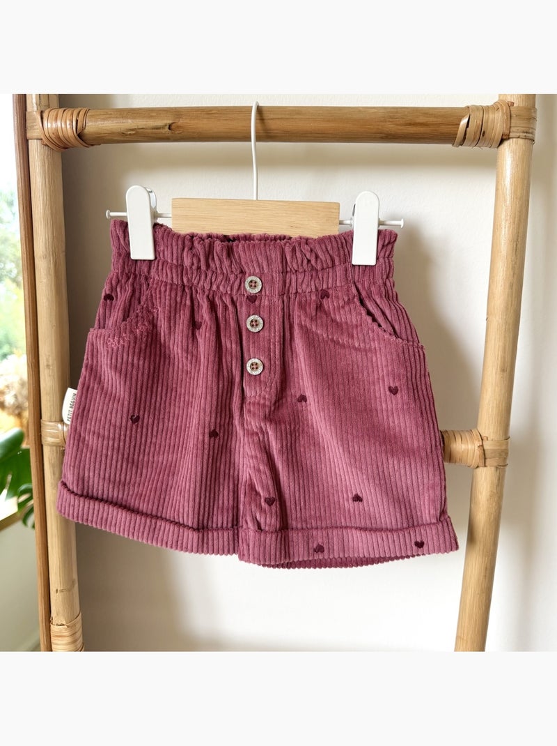 Short enfant en velours côtelé aimée Bordeaux - Kiabi