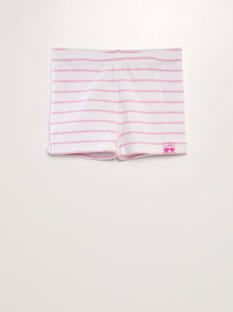 Short épais à rayures Rose - Kiabi