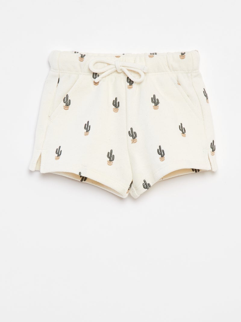 Short épais avec imprimé BLANC - Kiabi