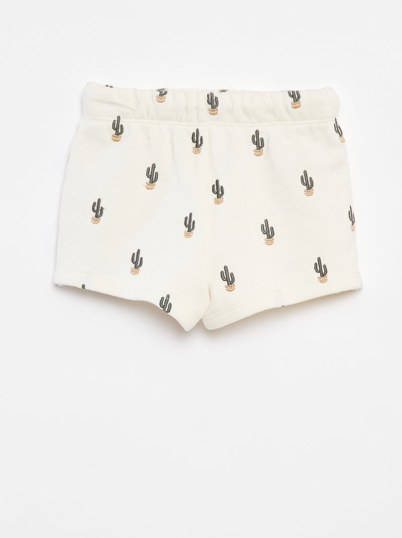 Short épais avec imprimé BLANC - Kiabi