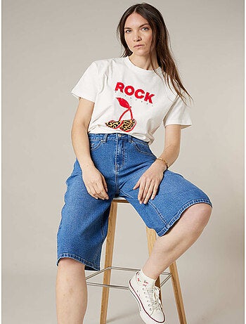 Short évasé femme en jean 'Deeluxe'
