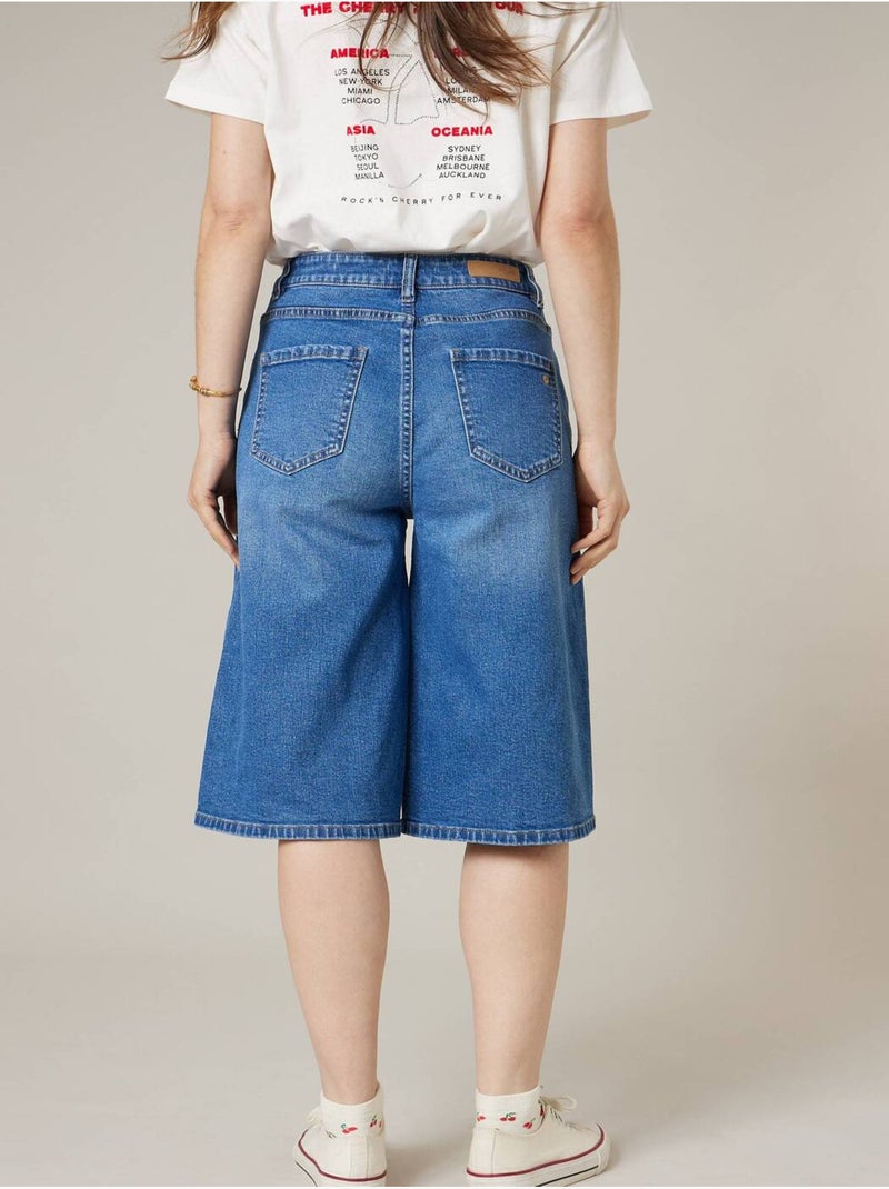 Short évasé femme en jean 'Deeluxe' Bleu foncé - Kiabi