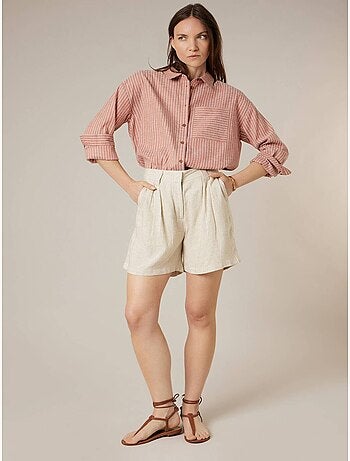 Short évasé femme en lin 'Deeluxe'