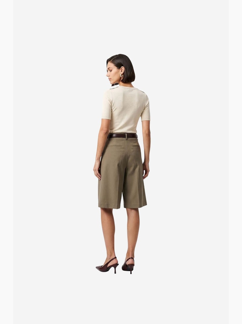 Short femme à coupe tailleur dilvin Kaki - Kiabi