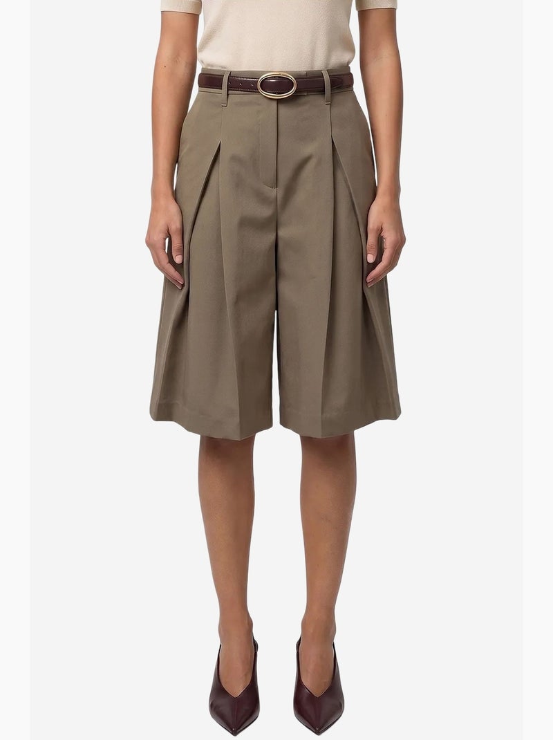 Short femme à coupe tailleur dilvin Kaki - Kiabi