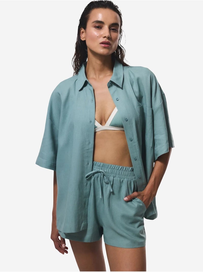 Short femme coupe regular à taille élastique plcxf82s25iy penti Vert - Kiabi