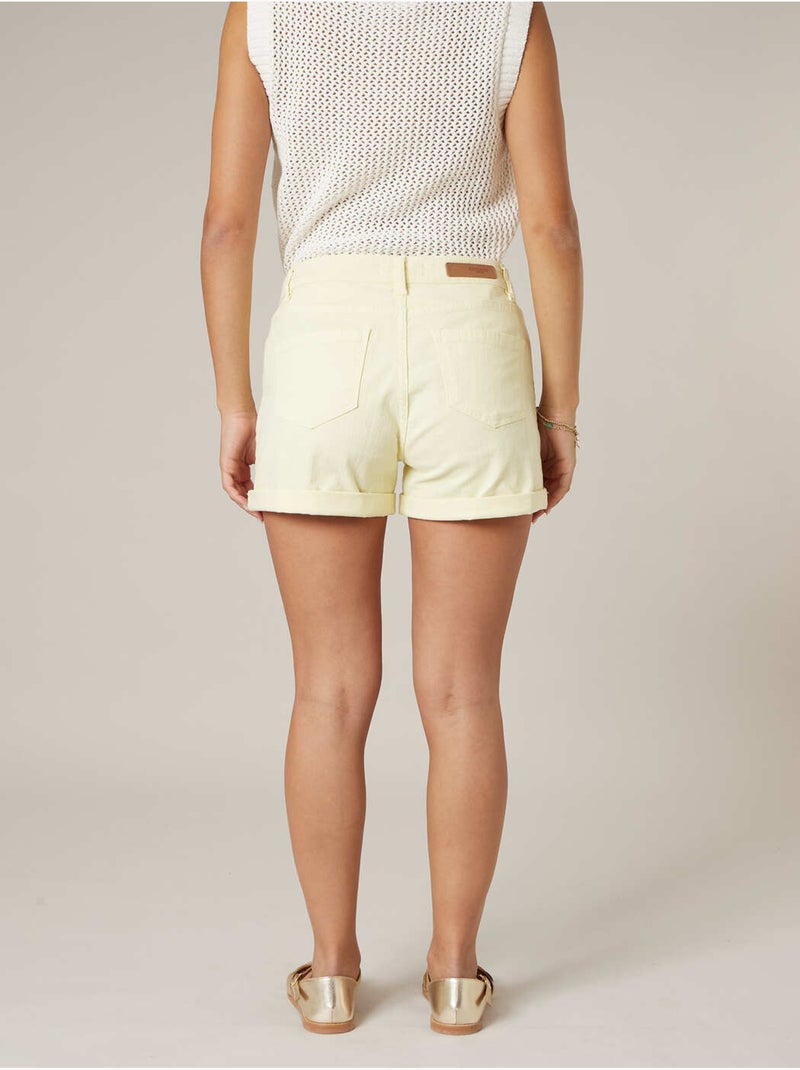 Short femme en coton 'Deeluxe' Jaune clair - Kiabi