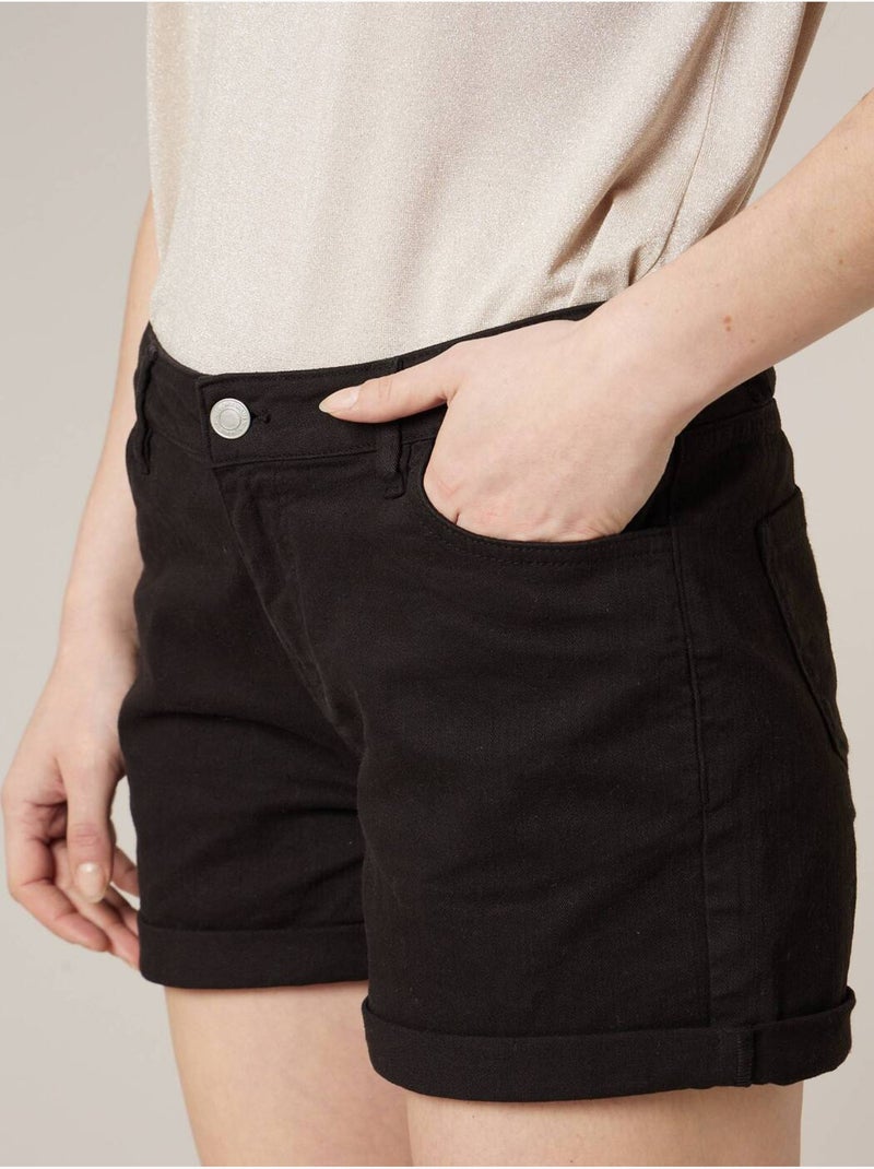 Short femme en coton 'Deeluxe' Noir - Kiabi