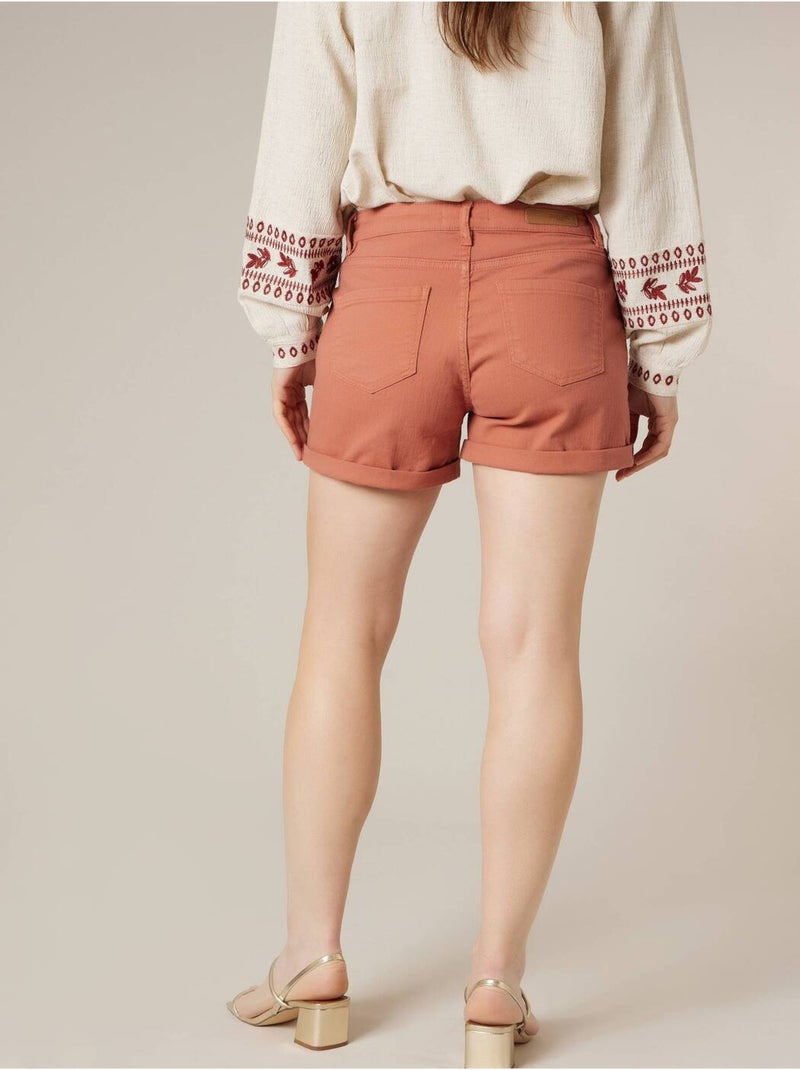 Short femme en coton 'Deeluxe' Rouge brique - Kiabi