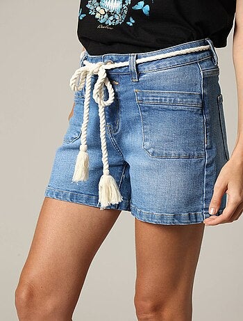 Short femme en coton denim style bohème 'Deeluxe'
