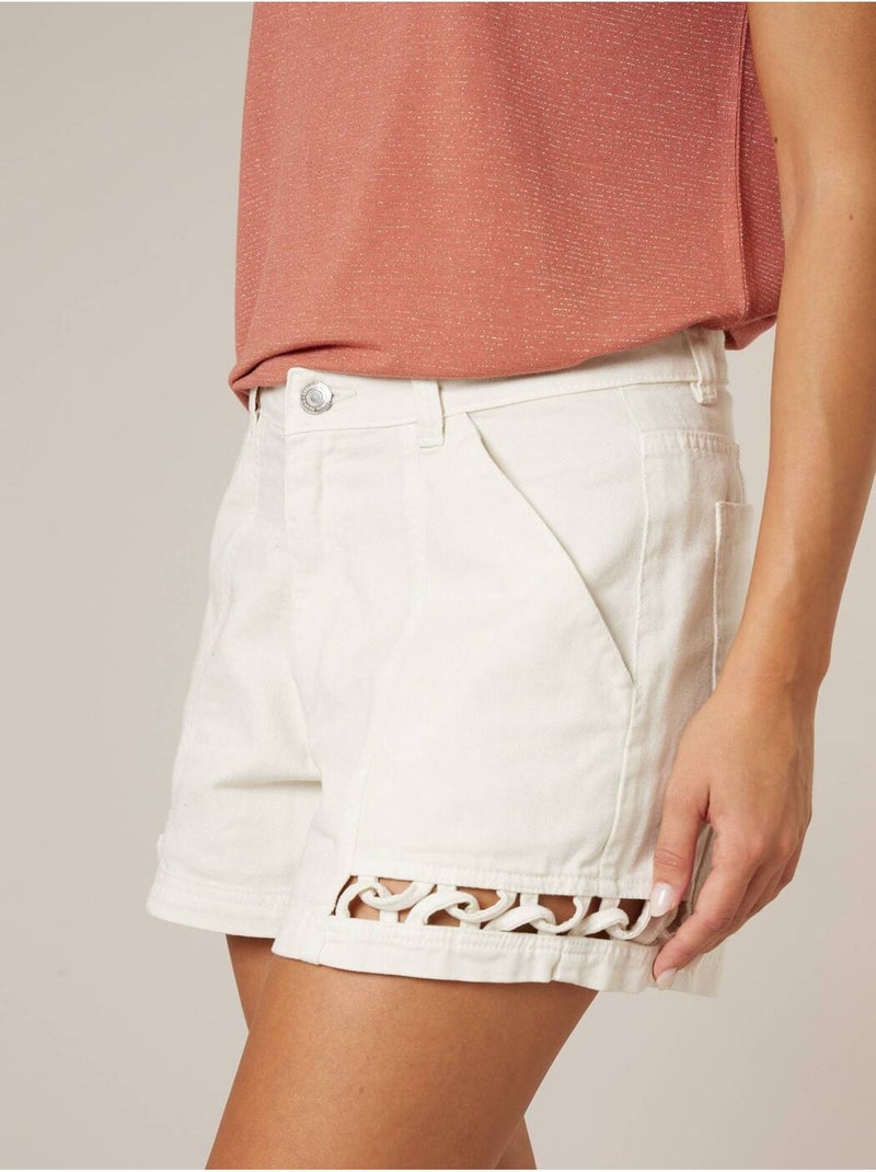 Short femme en jean 100% coton 'Deeluxe' Blanc - Kiabi