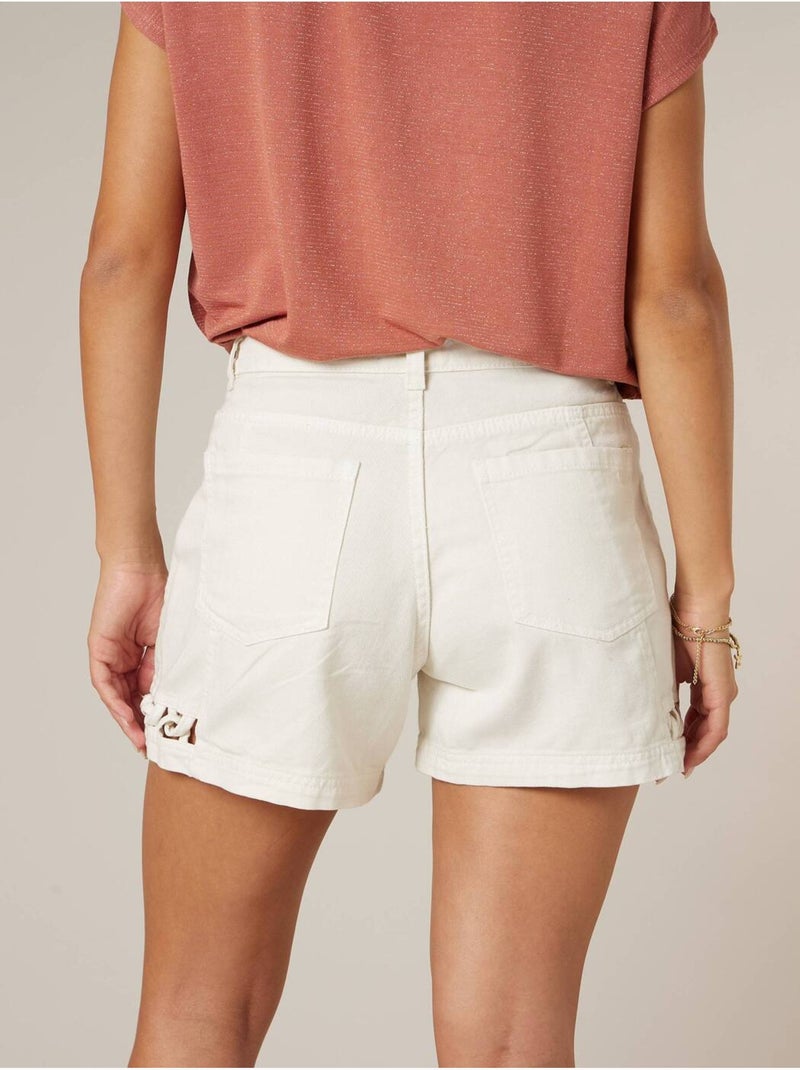 Short femme en jean 100% coton 'Deeluxe' Blanc - Kiabi