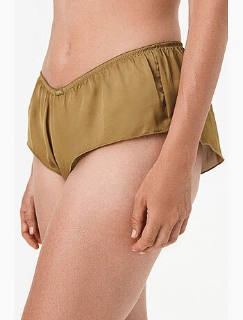 Short femme en satin et chiffon penti