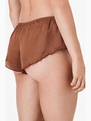 Short femme en satin et chiffon penti