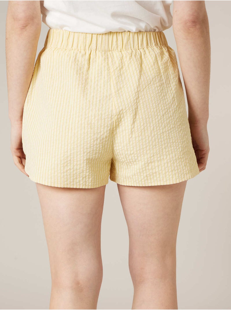 Short femme en seersucker 'Deeluxe' Jaune clair - Kiabi